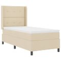 vidaXL Posteľ s pružinovým rámom s vankúšom Krémová 200 x 80 cm látka