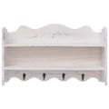 vidaXL Nástenný vešiak biely 50x10x30 cm drevený