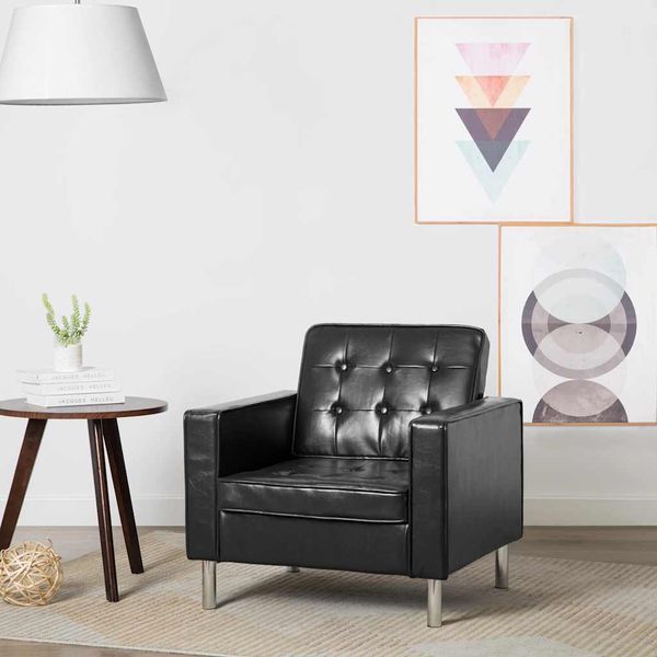 vidaXL Kreslo čierne 75x70x75 cm umelá koža