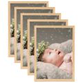 vidaXL Fotorámiky na stôl, koláž 5 ks, svetlý dub 10x15 cm