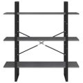 vidaXL Knižnica s 3 policami sivá 100x30x105 cm masívna borovica