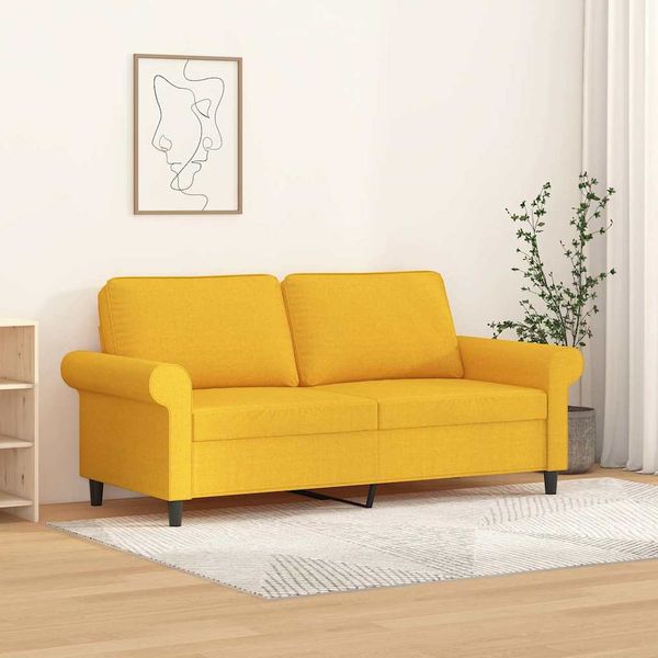 vidaXL 2-miestna pohovka bledožltá 140 cm látka