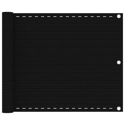 vidaXL Balkónová markíza čierna 75x600 cm HDPE