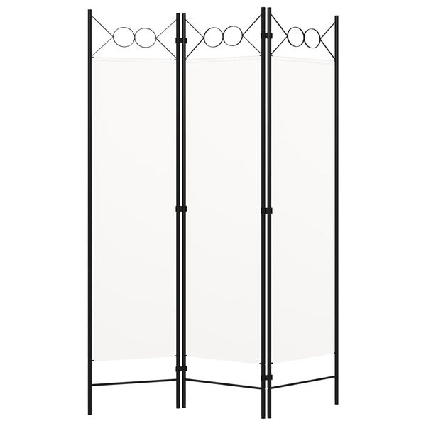 vidaXL Paraván s 3 panelmi, biely 120x180 cm