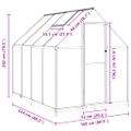 vidaXL Skleník so základovým rámom zelený 224x169x202 cm hliník