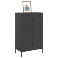 vidaXL Vysoká skrinka čierna 68x39x113 cm oceľ