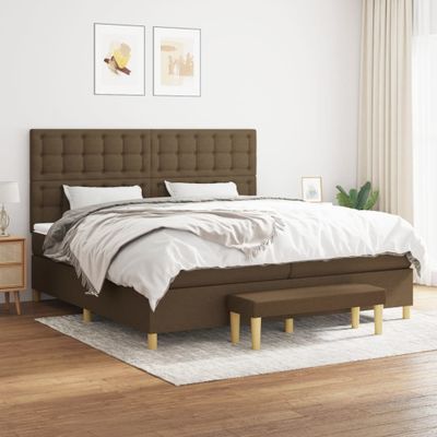 vidaXL Boxspring posteľ s matracom tmavohnedá 200x200 cm látka