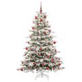 vidaXL Umelý Sklápací Vianočný Stromček Biela 180 cm PE a PVC