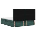 vidaXL Úložná posteľ s čelnou doskou Tmavozelená 200 x 200 cm Zamat