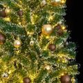 vidaXL Umelý vianočný stromček 300 LED, súprava gulí a sneh 210 cm