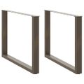 vidaXL Nohy k jedálenskému stolu v tvare U, 2 ks, prírodná oceľ, 100 x (72-73) cm, oceľ