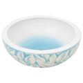 vidaXL Umývadlo na dosku bielo-modré okrúhle Φ41x14 cm keramické