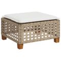 vidaXL záhradná stolička s vankúšom béžová 63,5x56x32 cm Poly ratan