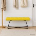 vidaXL Lavica s gombíkovým prešívaním Svetložltá 110 x 40 x 46 cm