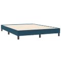 vidaXL Posteľný rám boxsping s matracom tmavomodrý 140x210 cm zamat