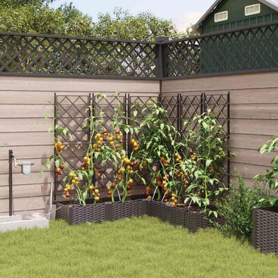 vidaXL Záhradný kvetináč 5 pcs Hnedá 120 x 120 x 126 cm Plast