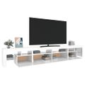 vidaXL TV skrinka s LED svetlami lesklá biela 260x36,5x40 cm