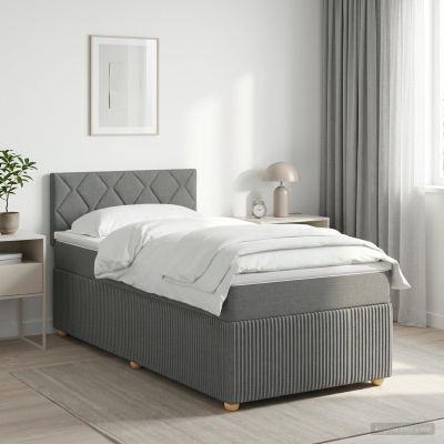 vidaXL Posteľ boxspring s matracom Tmavosivá 100 x 200 cm Látka