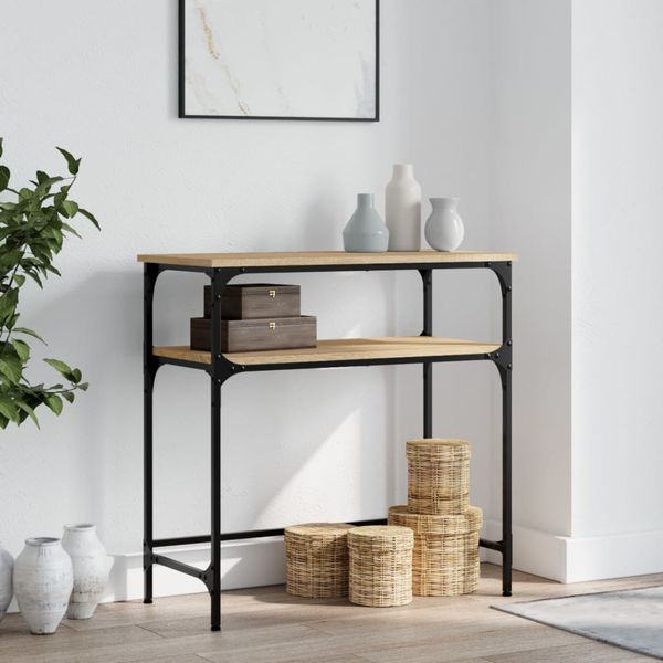 vidaXL Konzolový stolík dub sonoma 75 x 34,5 x 75 cm kompozitné drevo