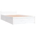 vidaXL Posteľný rám so zásuvkami biely 90x200 cm