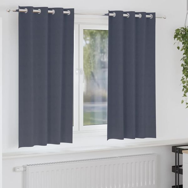 vidaXL Záclony na zatemnenie s krúžkami 2 pcs Antracit 175 x 140 cm