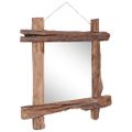 vidaXL Zrkadlo z polienok, prírodné 70x70 cm,recyklované tíkové drevo