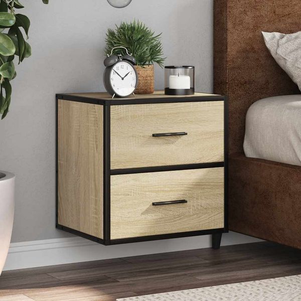 vidaXL Nástenné nočné stolíky 2 ks dub sonoma 40x31x39,5 cm