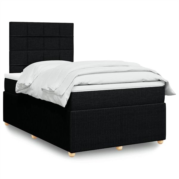 vidaXL Boxspring posteľ s matracom čierna 120x190 cm látka