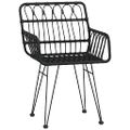 vidaXL Záhradné stoličky 2 ks s opierkami čierne 56x64x80 cm PE Rattan