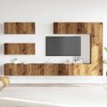 VidaXL 7-dielna súprava nástennej TV skrinky, kompozitné drevo