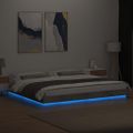 vidaXL Posteľný rám s LED svetlami betónový 180x200cm kompozit.drevo