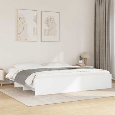 vidaXL Posteľný rám bez matraca biela 180x200cm kompozitné drevo
