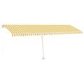 vidaXL Ručne zaťahovacia markíza s LED 600x300 cm žltá a biela