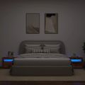 vidaXL Nočné skrinky 2 ks s LED diódami Staré drevo 60x35x40 cm