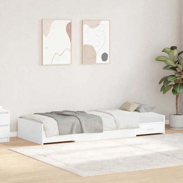 vidaXL Rám postele s čelnou doskou Biela 90 x 190 cm Kompozitné drevo