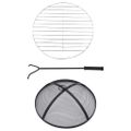 vidaXL Mozaikové ohnisko so stolom, modro biele 68 cm, keramika