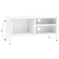vidaXL TV skrinka biela 90x30x44 cm oceľ a sklo