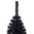 vidaXL Umelý vianočný polovičný stromček so stojanom, čierny 120cm PVC