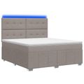 vidaXL LED boxspring posteľ s matracom Sivohnedá 140 x 190 cm Látka