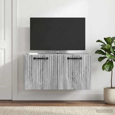 vidaXL Nástenná TV skrinka Nástenný Sivá sonoma 59,5 x 31 x 30 cm