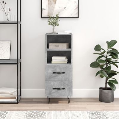 vidaXL Komoda betónovo sivá 34,5x34x90 cm spracované drevo
