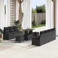 vidaXL Súprava záhradných pohoviek 10 ks Čierna polyratan