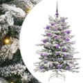vidaXL Umelý Sklápací Vianočný Stromček Biela 120 cm PE a PVC