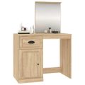vidaXL Toaletný stolík so zrkadlom dub sonoma 90x50x132,5 cm drevo