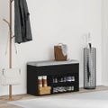 vidaXL Lavička na topánky 80 x 30 x 45 cm Kompozitné drevo Čierny dub