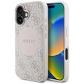 Obal Guess HC MagSafe PU 4G Circle s klasickým logom pre iPhone 16 ružový