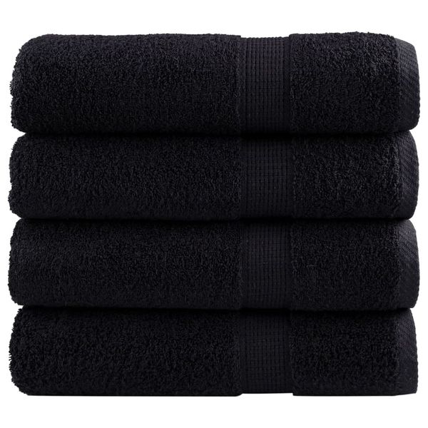 vidaXL Prémiové osušky SOLUND 4 ks čierne 70x140 cm 600 g/m2