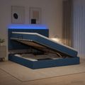 vidaXL LED úložná posteľ s matracom Modrá 140 x 200 cm Látka