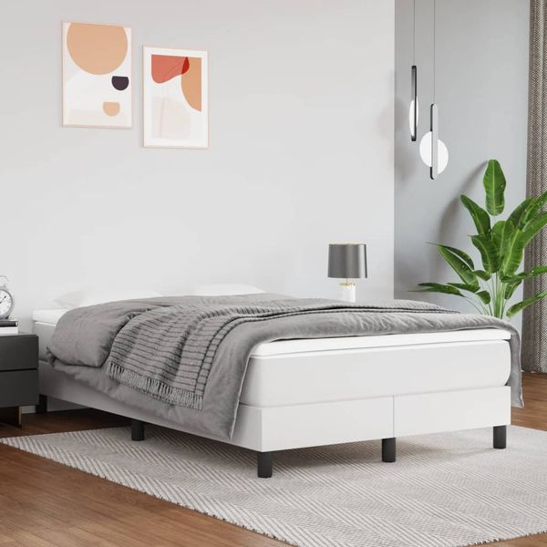 vidaXL Matrac s taštičkovými pružinami stredná tvrdosť biely 120x200x20 cm umelá koža
