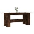 vidaXL Jedálenský stôl dymový dub 180x90x76 cm kompozitné drevo